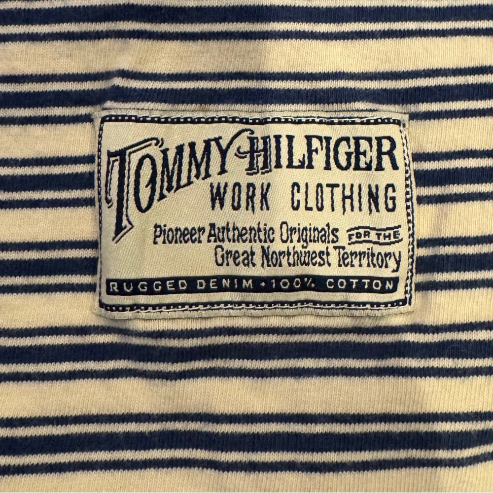Tommy Hilfiger Pioneer Authentic Workwear Striped Blue/Cream Youth/Teen/Men Tall